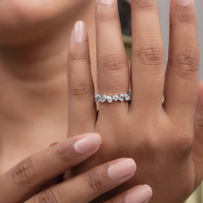 Multi Shape Lab Diamond Full Eternity Wedding Band Rings