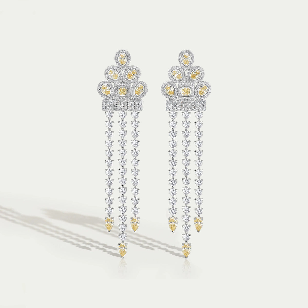 Multi Shape Lab Grown Diamond Chandelier Earrings