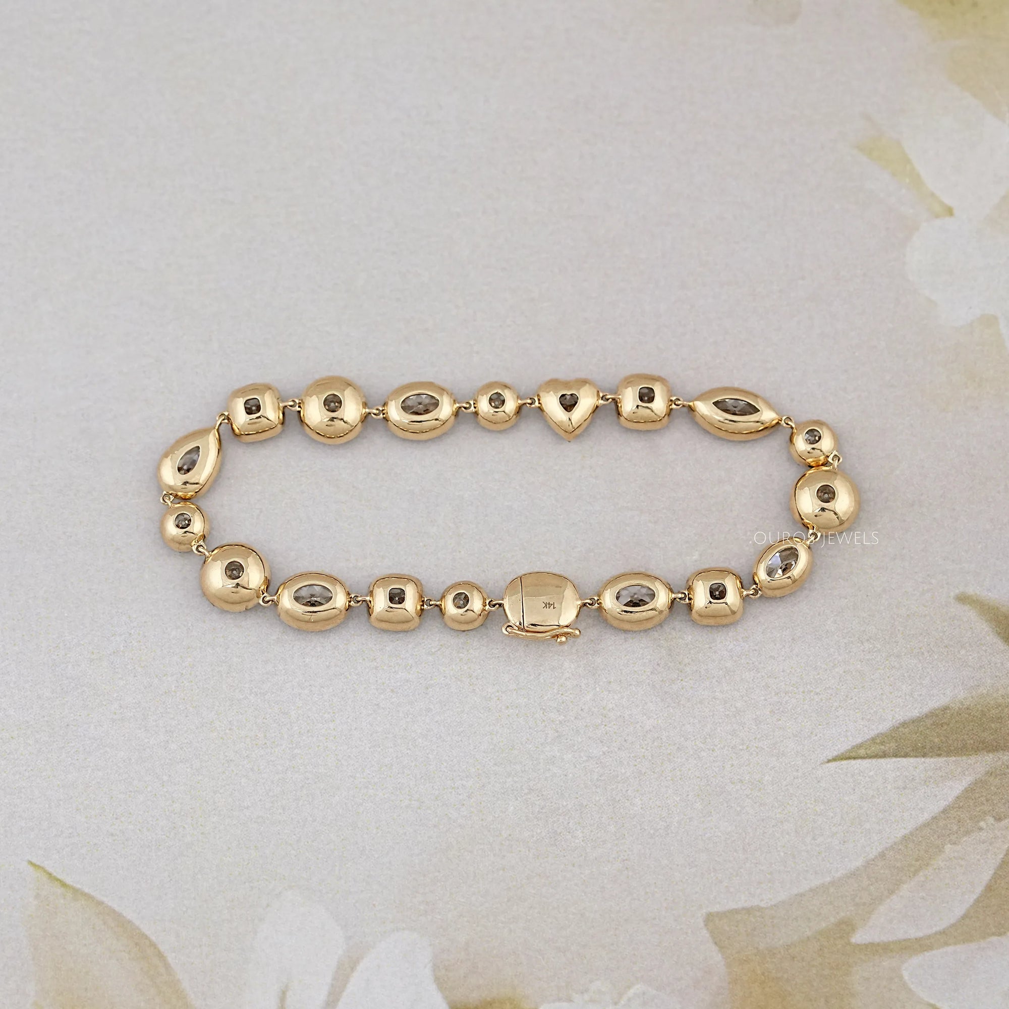 Multi Shape Old Cut Lab Diamond Bracelet
