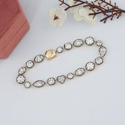 Multi Shape Old Cut Lab Diamond Tennis Bracelet Bracelet