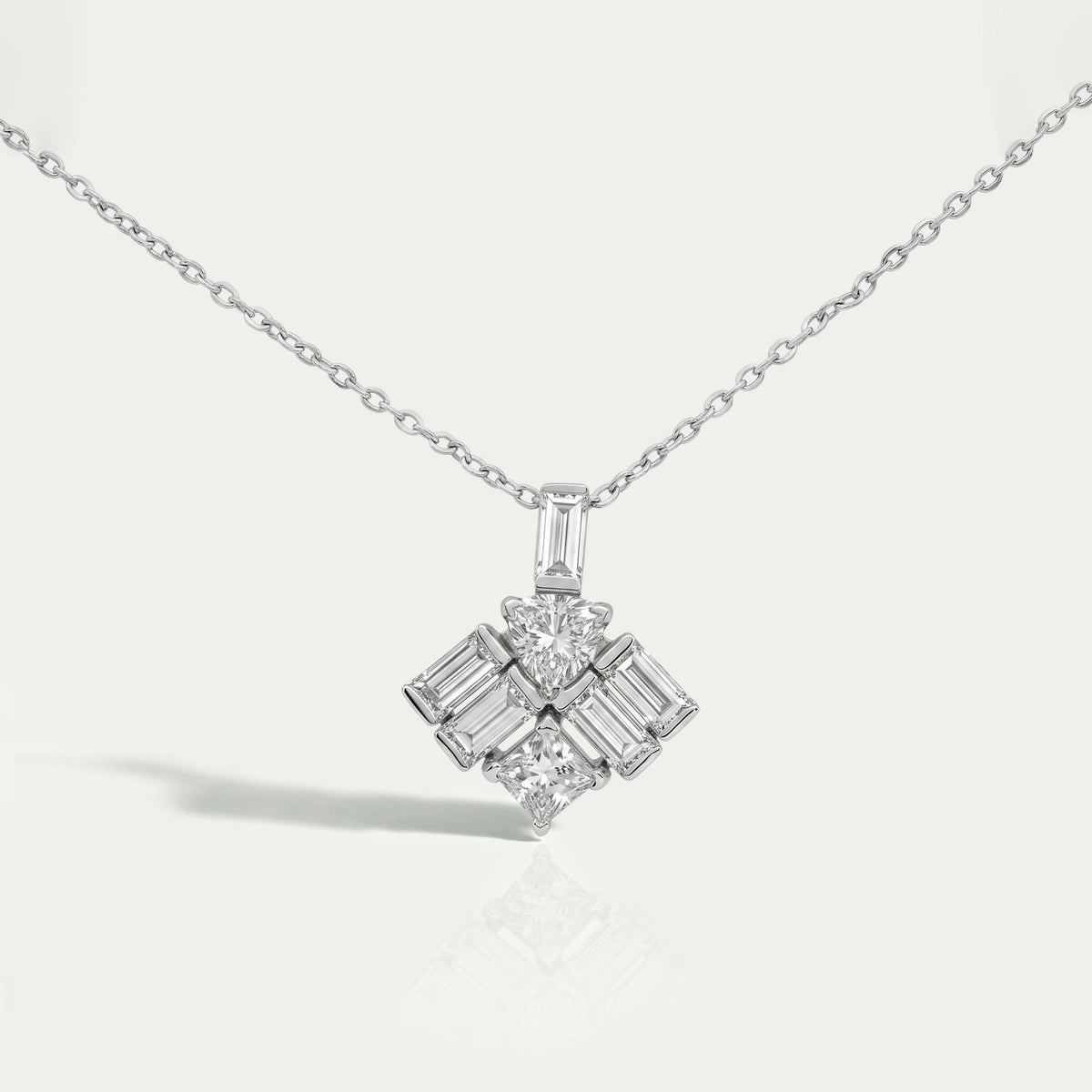 Multi Shape Lab Diamond Pendant Necklaces