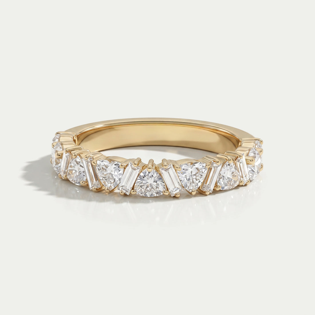 Multi Shape Lab Diamond Wedding Band Ring