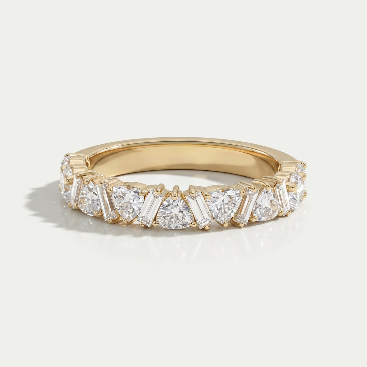 Multi Shape Lab Diamond Wedding Band Ring