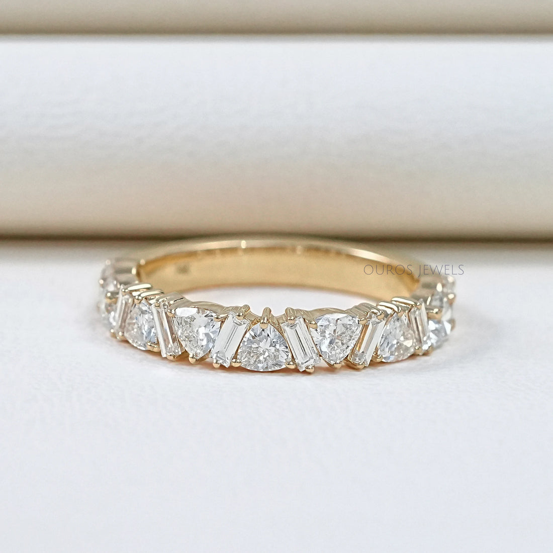 Multi Shape Lab Diamond Wedding Band Ring
