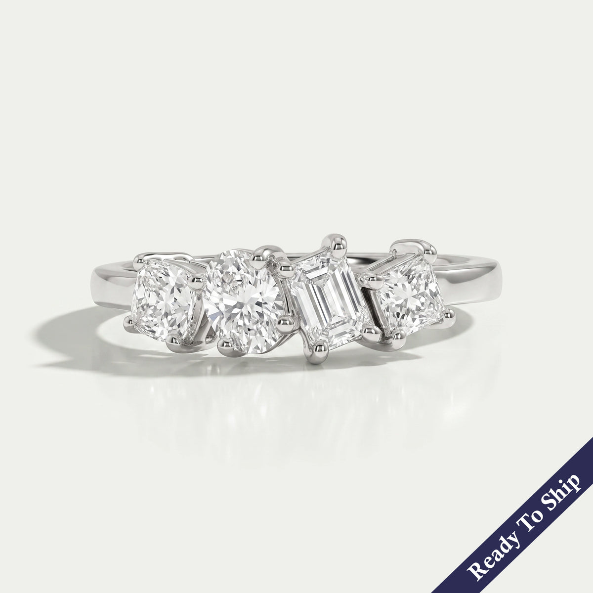 Multi Shape Diamond Dainty Ring
