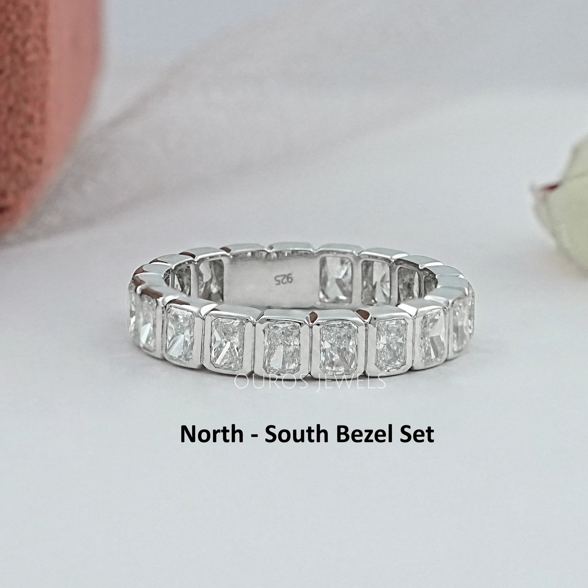 Radiant Lab Diamond Bezel Set Wedding Band