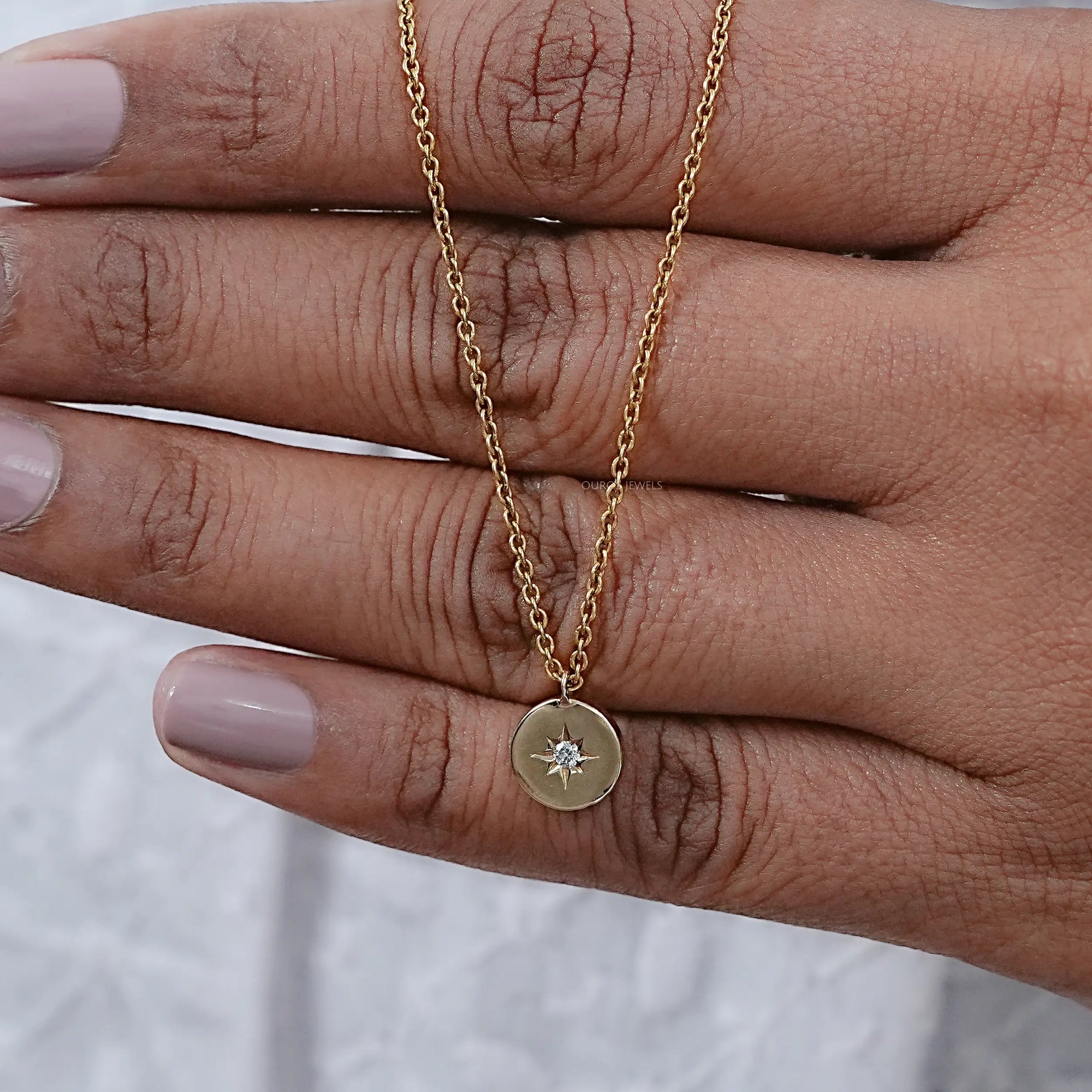 Star Round Cut Lab Grown Diamond Pendant Necklaces