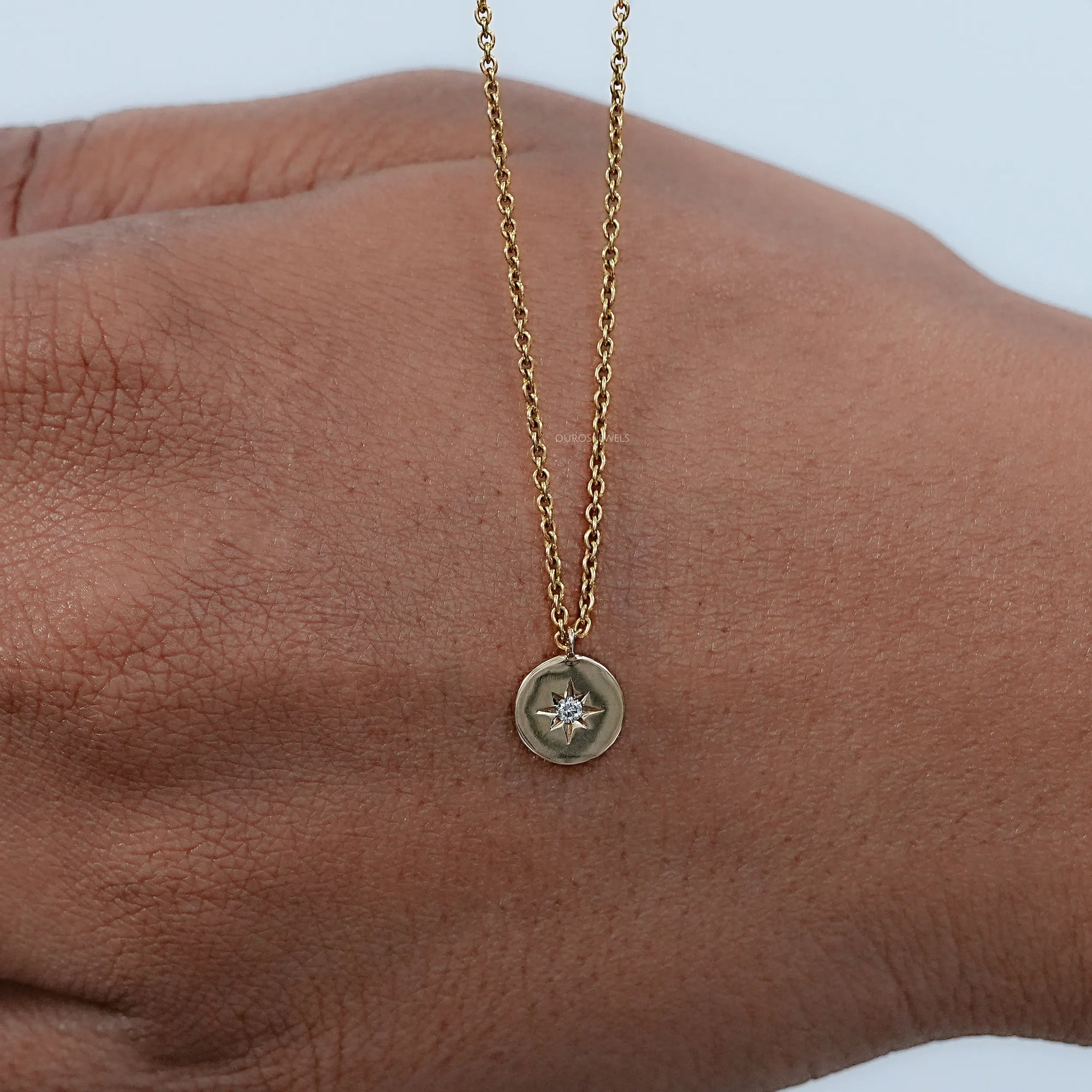 Star Round Cut Lab Grown Diamond Pendant Necklaces