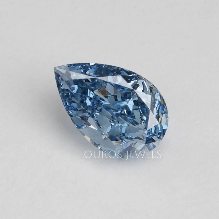 1.00 Carat Blue Pear Cut Lab Grown Diamond