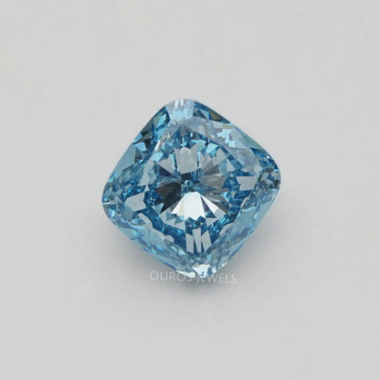 5.00 Carat Blue Cushion Cut Lab Diamond Loose