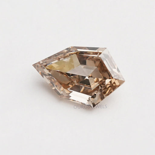front view of step cut pear shaped lab grown diamond