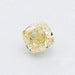 front view of yellow cushion cut diamond lab grown loose