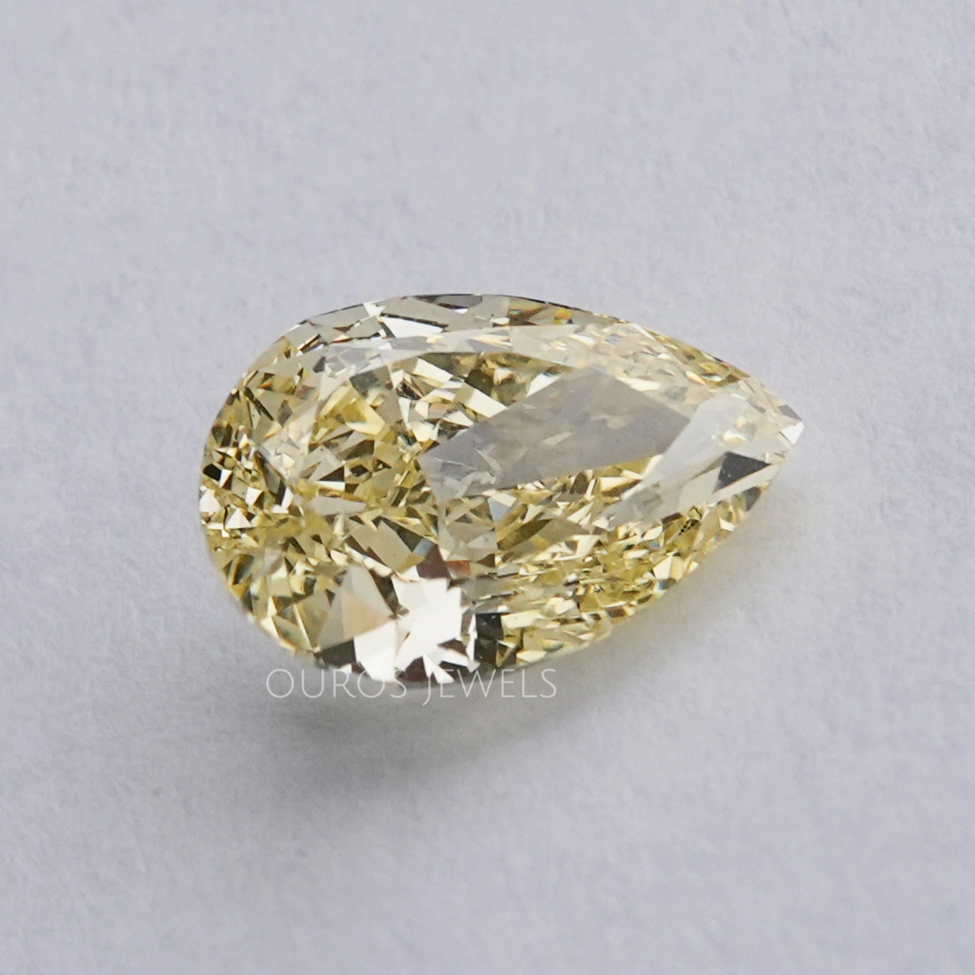 2.15 Carat Yellow Pear Cut Lab Diamond