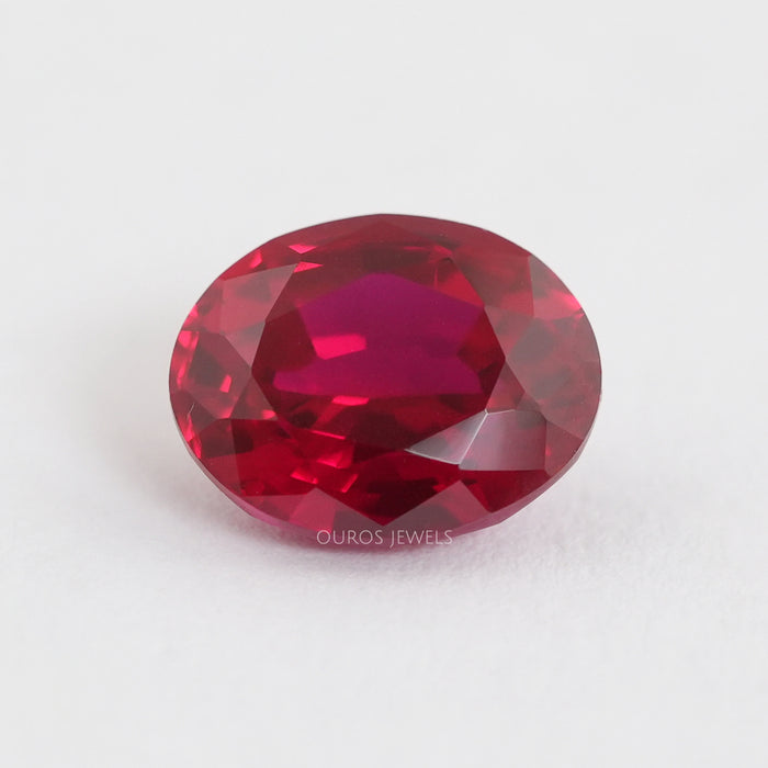 Zambian Ruby Oval Cut Gemstone With IGI  Certified Diamond