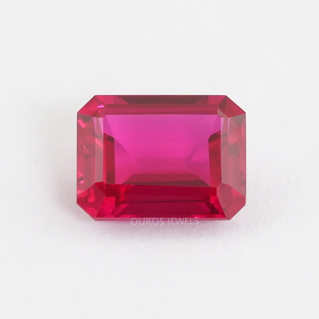 9.27 Carat Emerald Shape Light Red Ruby Gemstone