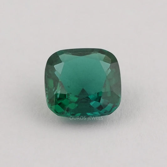 Dark Green Zambian Cushion Cut Gemstone Loose
