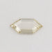 front view of fancy yellow hexagon long portrait cut diamond lab grown