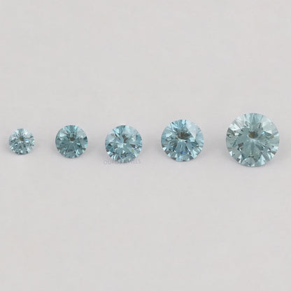 Colored Blue Round Cut Lab Diamond