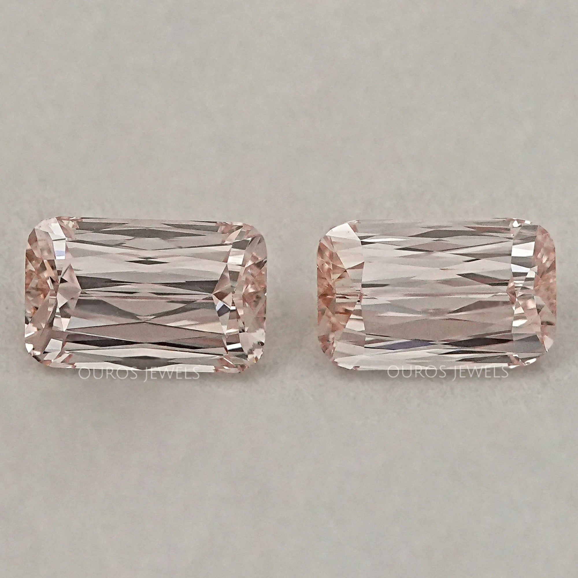 Light Pink Criss Cut Diamond Matching Pair