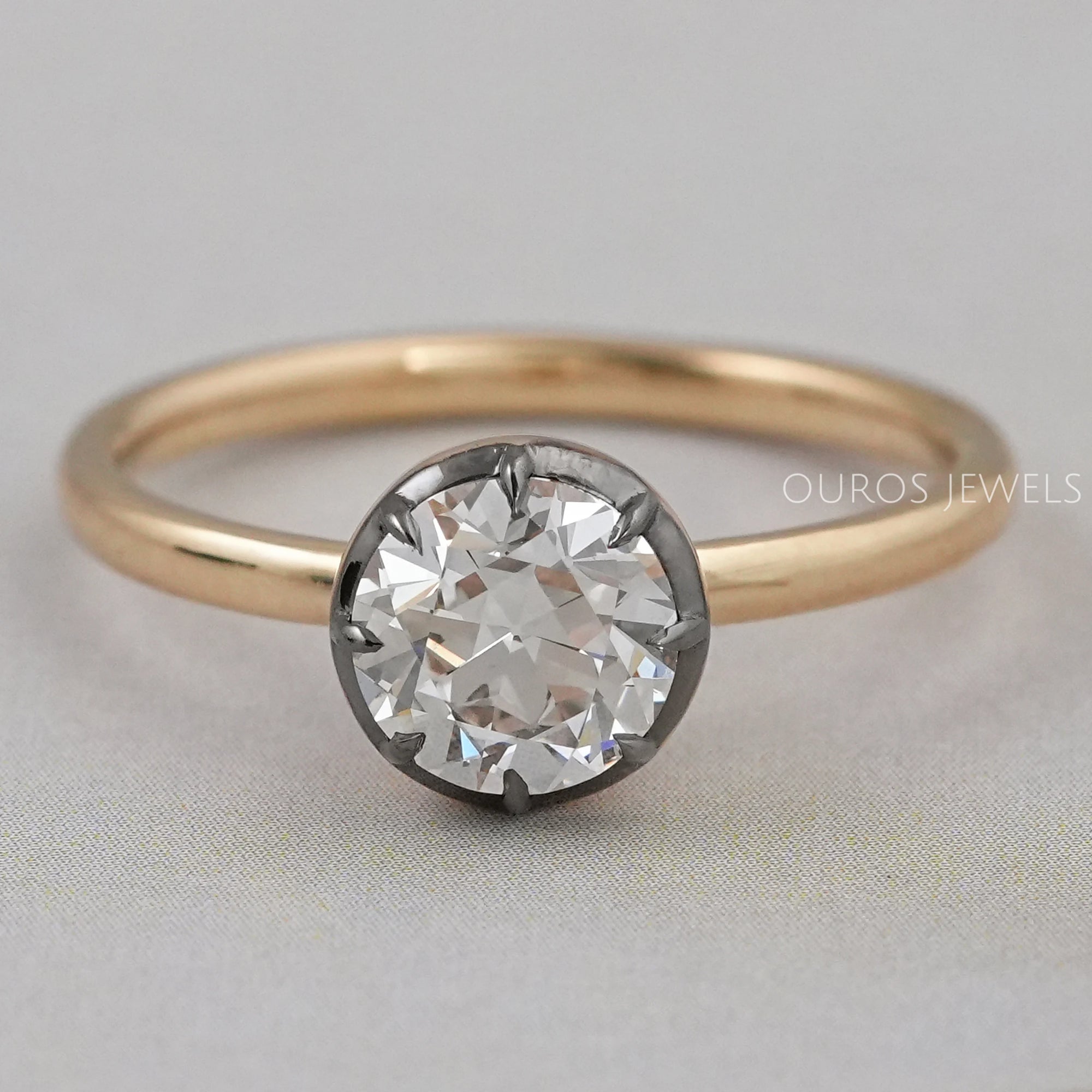 Solitaire Old European Round Diamond Ring Ring