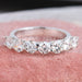 front view baguette and round lab made diamond half eternity band white gold 