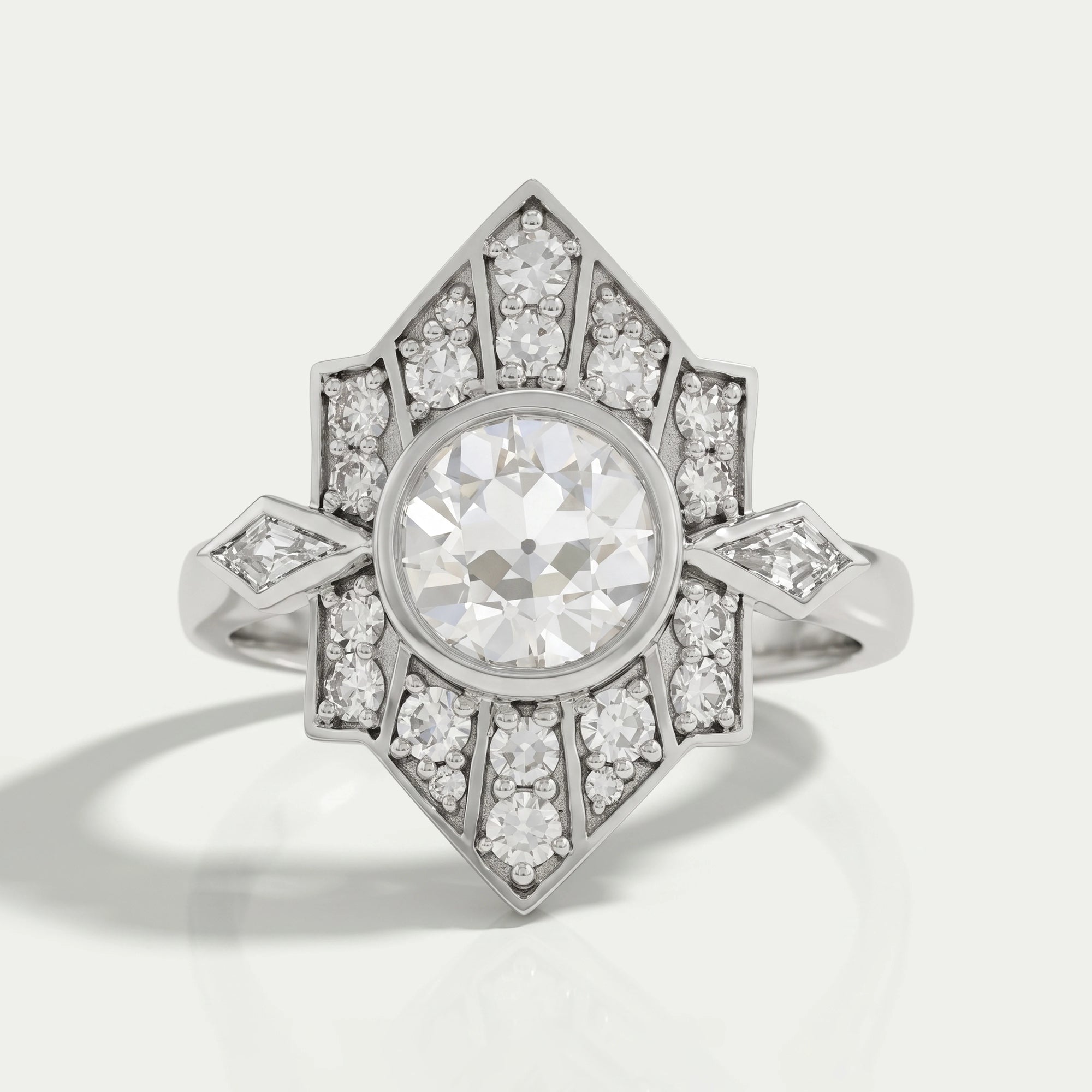 Old European Round Cut Bezel Set Vintage Engagement Ring