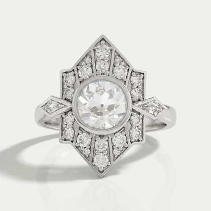 Old European Round Cut Bezel Set Vintage Engagement Ring