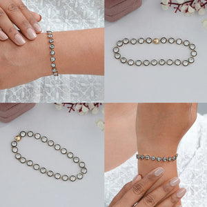 Old European Round Cut Bezel Set Diamond Bracelet