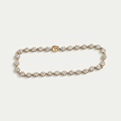 Bracelet européen ancien en diamants de laboratoire à taille ronde - avec revêtement noir