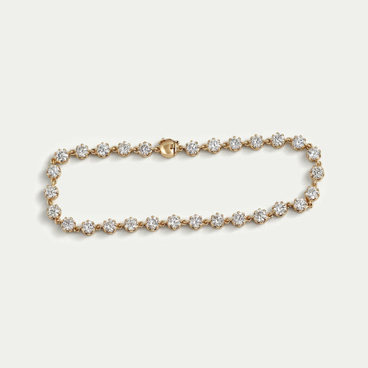 Bracelet européen ancien en diamants de laboratoire à taille ronde - avec revêtement noir