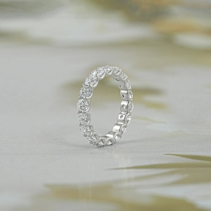 Old European Round Cut Lab Diamond Full Eternity Wedding Band