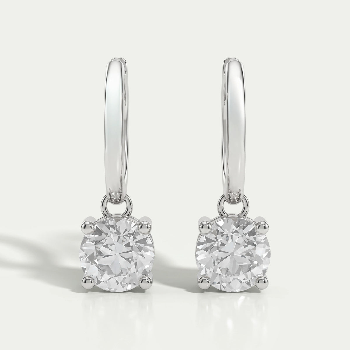 OEC Round Diamond Dangle Hoop Earrings Earrings