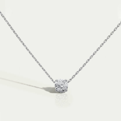 Old European Round Lab Diamond Solitaire Pendant Necklaces