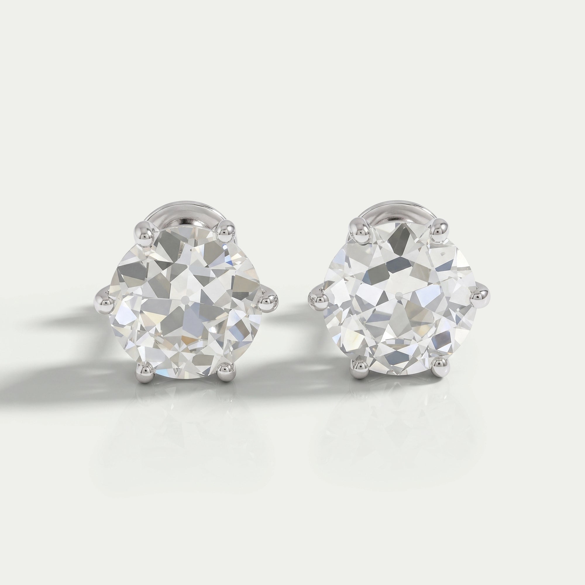 Old European Round Diamond Stud Earrings Earring