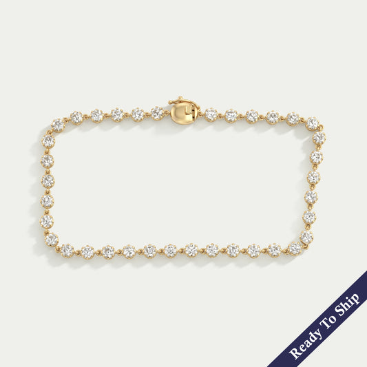 Bracelet tennis à sertissage clos avec diamants de laboratoire ronds de 3,00 mm