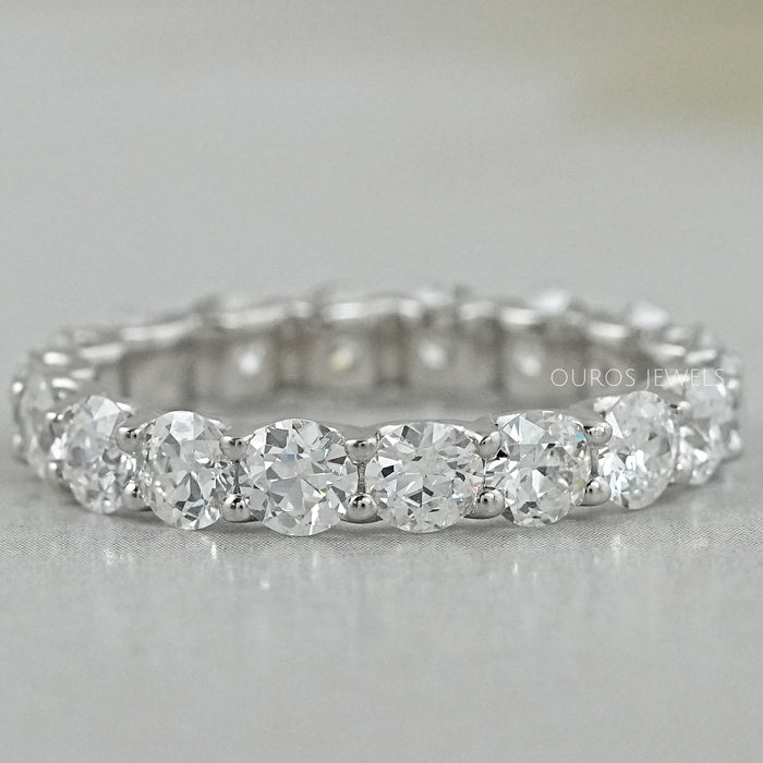 Old European Round Cut Lab Diamond Full Eternity Wedding Band