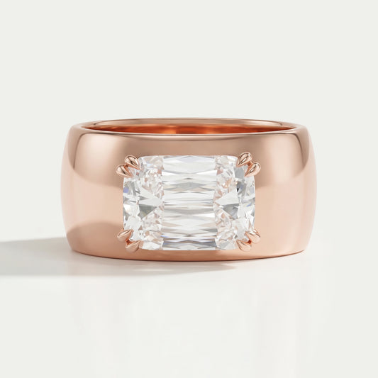 Bague de fiançailles avec diamants de laboratoire Criss Cut