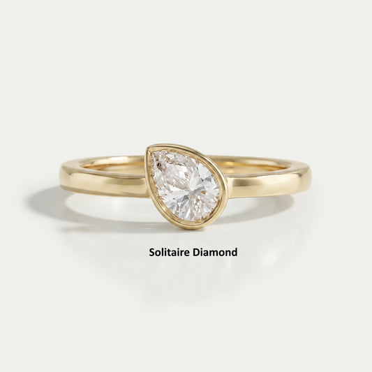 Bezel Set Lab Diamond Solitaire With Accent Ring