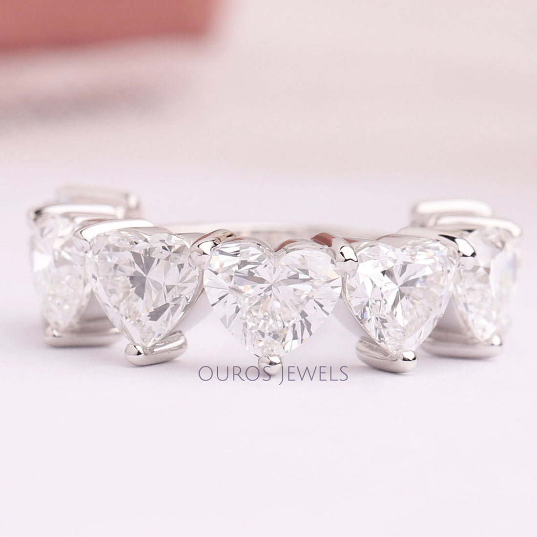 Heart Cut Lab Grown Diamond Five Stone Ring Rings