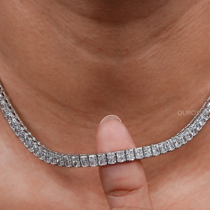 Radiant Cut Lab Diamond Tennis Necklace Necklaces