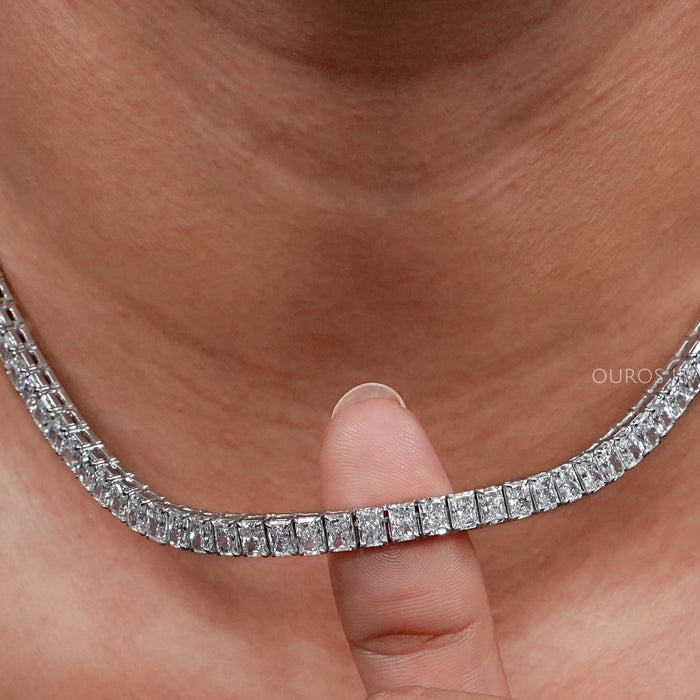 Collier tennis avec diamants de laboratoire taille radiant