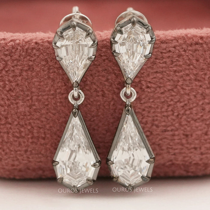 Step Cut Pear And Kite Cut Lab Drop & Dangle Earrings