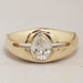 front view of old mine pear cut lab diamond men's engagement ring