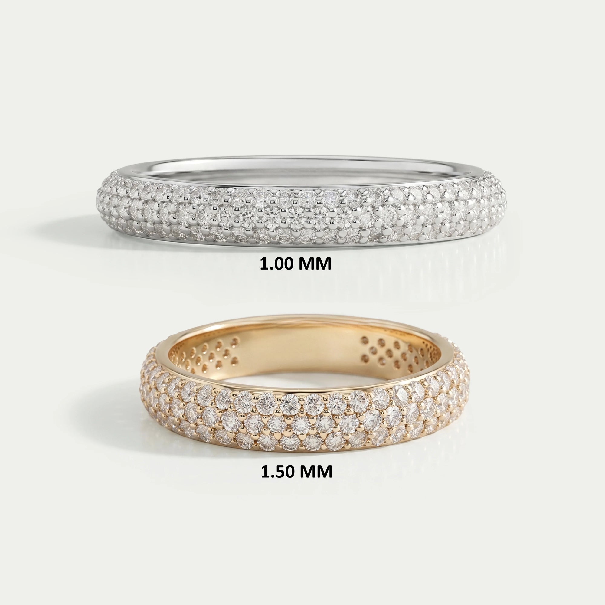 Alliance de mariage avec diamants ronds de laboratoire sertis pavé