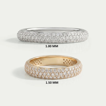 Alliance de mariage avec diamants ronds de laboratoire sertis pavé