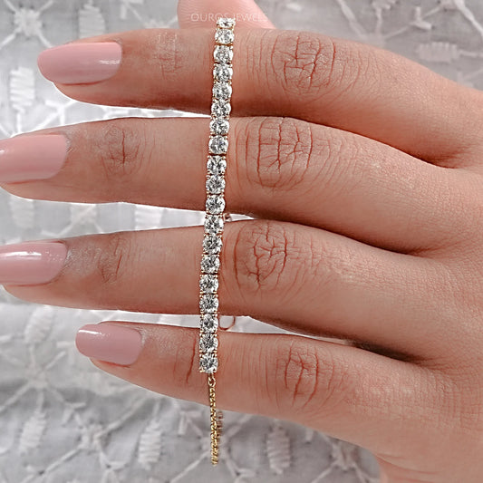 Round Cut Lab Diamond Half Tennis Bracelet Bracelet