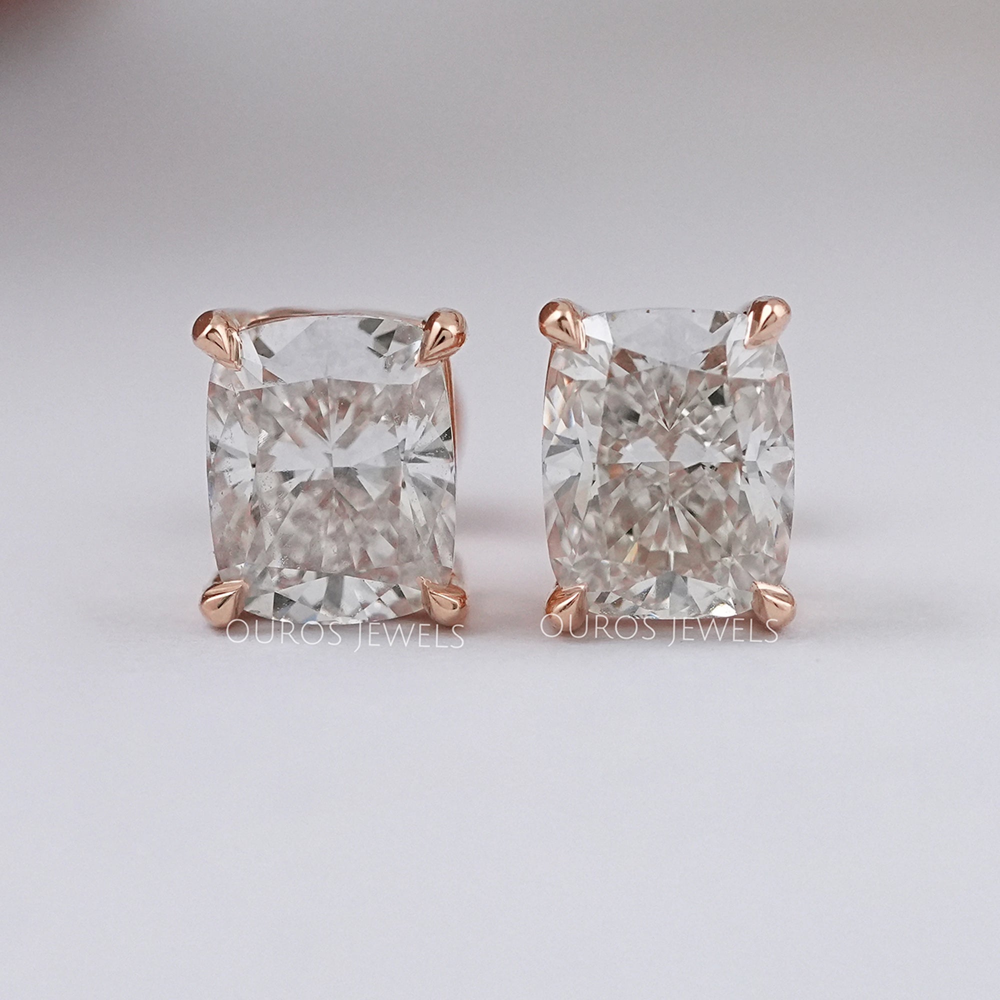 Elongated Cushion Cut Lab Grown Stud Earring