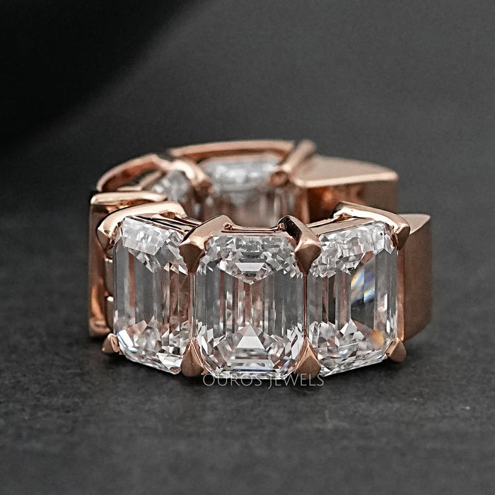 Emerald Lab Diamond Huggie Men's Earring