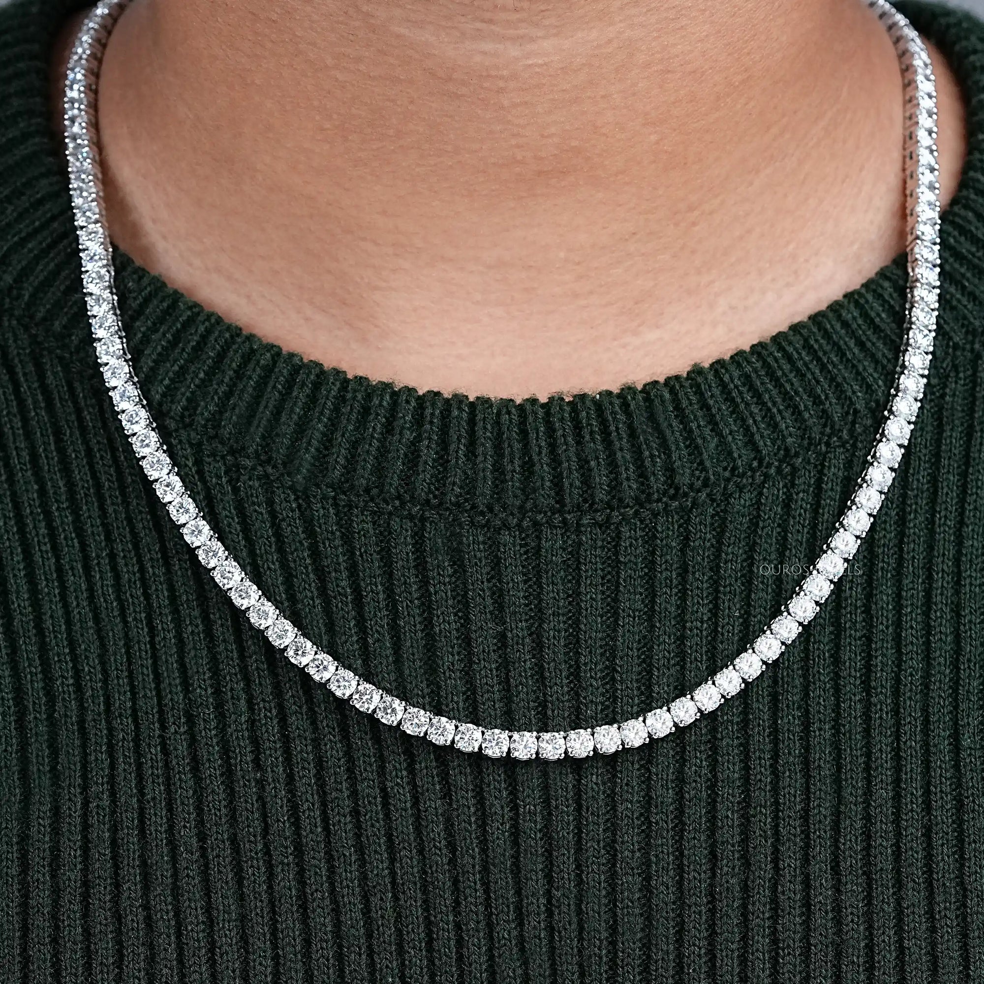 Round Cut Lab Diamond Tennis Necklace - 4.50 MM Necklaces