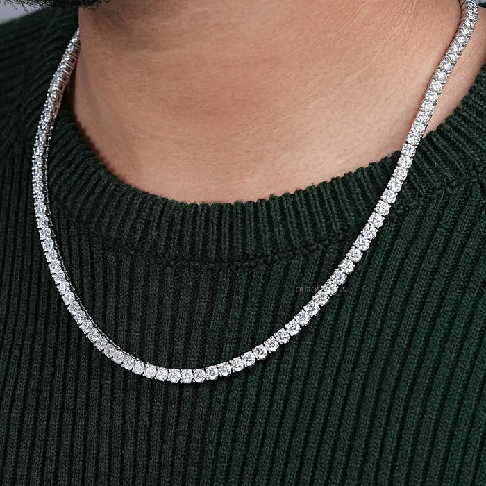 Round  Cut Lab Diamond Tennis Necklace - 4.50 MM